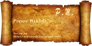 Popov Miklós névjegykártya