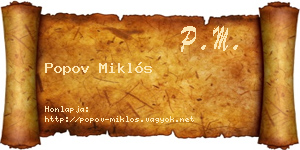 Popov Miklós névjegykártya